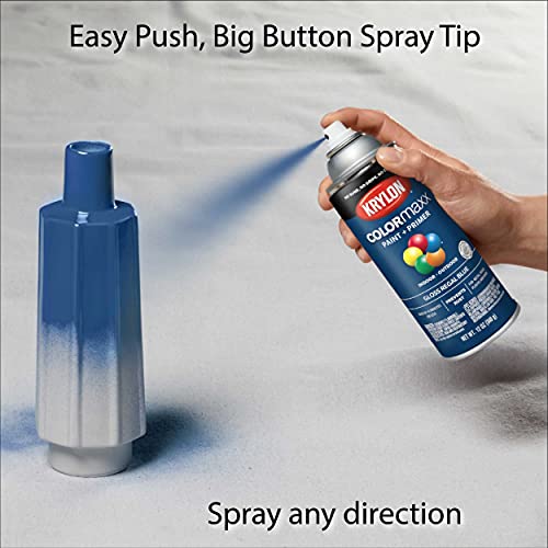 12 oz Krylon K05535007 COLORmaxx Regal Blue Paint & Primer Spray Paint, Gloss