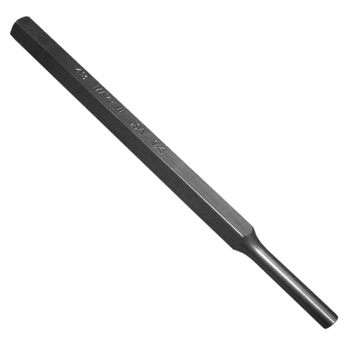 Mayhew Tools 71005 SAE Pin Punch, 1/4 x 1.25" Pin, 5-3/4" OAL x 3/8" Body, Shot Blast Finish
