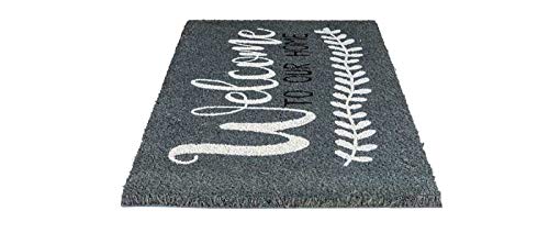 Notrax | C12S1830OH | NoTrax, Welcome to Our Home, Vinyl-Backed Natural Coir Doormat, Entry Mat for Indoor or Outdoor Use, 18"x30", C12 (C12S1830OH)
