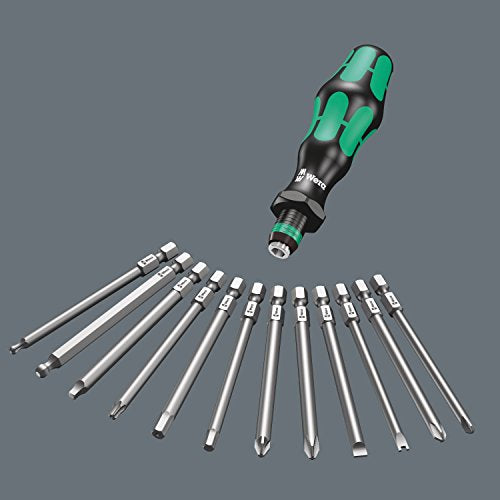 Wera Tools 60 Kraftform Bitholding Screwdriver and 3 1/2-Inch Bit Pouch Set, 17-Piece, Multi