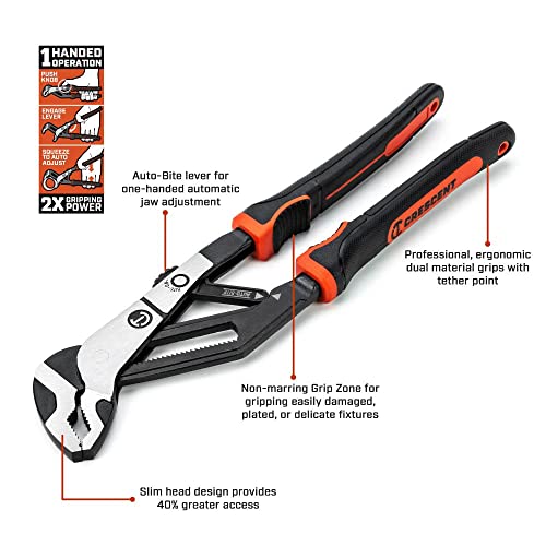 Crescent Z2 Auto-Bite Tongue and Groove Pliers 8 In. Dual Material