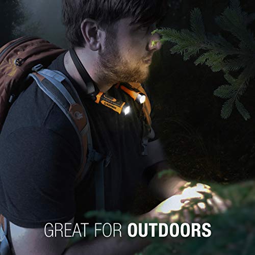 EZRED NK15-OR ANYWEAR Rechargeable Neck Light for Hands-Free Lighting, Orange, Perfect Light for Mechanics, Camping, Hunting, DIY Projects, Reading