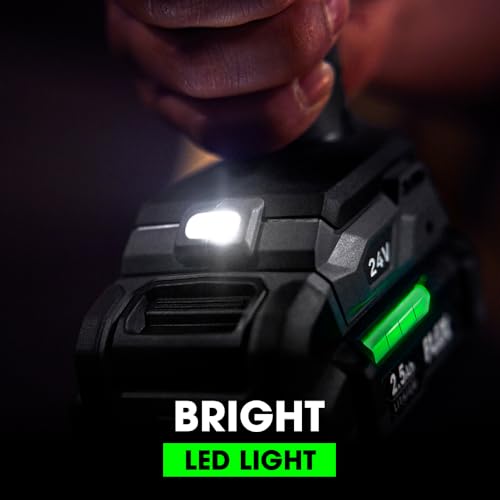 FLEX 24V Brushless Cordless 4-Tool Combo Kit: Drill Driver, Impact Driver, Reciprocating Saw, Work Light with (2) 2.5 Ah Lithium Batteries and 160W Fast Charger