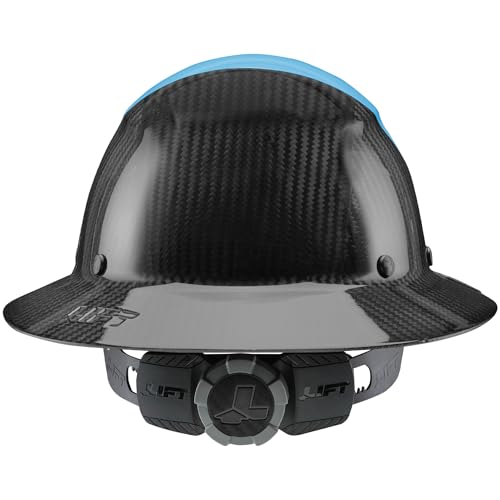 Lift Safety Carbon Fiber DAX Full Brim Hard Hat, Blue/Black