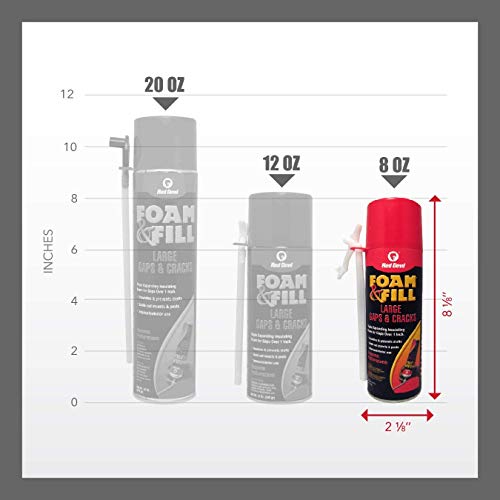 Red Devil 0908 Foam & Fill Large Gaps & Cracks Expanding Polyurethane Sealant, 8 oz, Off White, Case of 6