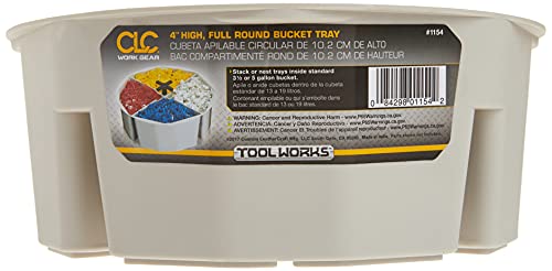 Custom Leathercraft1154 4-Inch High, Full-Round Bucket Tray,Cream White