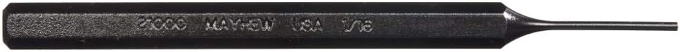 Mayhew Tools 21000 SAE Pin Punch, 1/16 x 0.75" Pin, 4" OAL x 1/4" Body, Black Oxide Finish