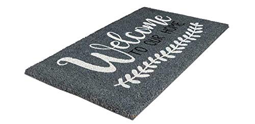 Notrax | C12S1830OH | NoTrax, Welcome to Our Home, Vinyl-Backed Natural Coir Doormat, Entry Mat for Indoor or Outdoor Use, 18"x30", C12 (C12S1830OH)