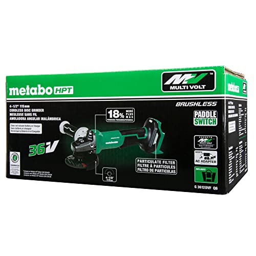 Metabo HPT 36V MultiVolt 4-1/2-Inch Cordless Angle Grinder | (Bare Tool)