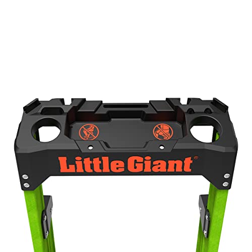 Little Giant Ladders, MightyLite 2.0, 4' Stepladder with Ground Cue, Fiberglass, Type IAA, 375 lbs Weight Rating, (15404-001), Green