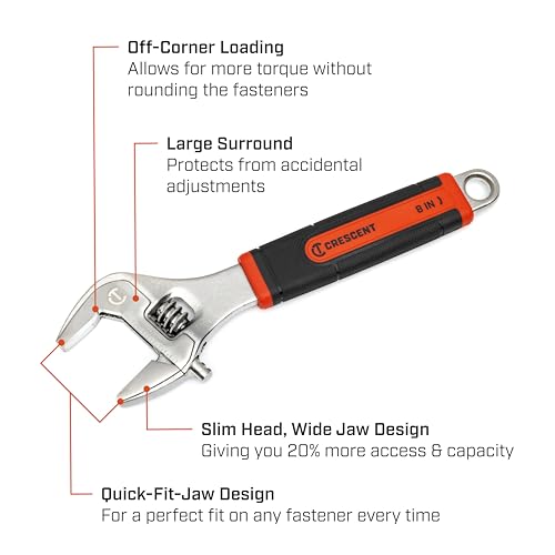 Crescent 8" Adjustable Wrench with Quick-Fit-Jaw | AC38CVS