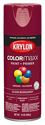 12 oz Krylon K05508007 COLORmaxx Burgundy Paint & Primer Spray Paint, Gloss