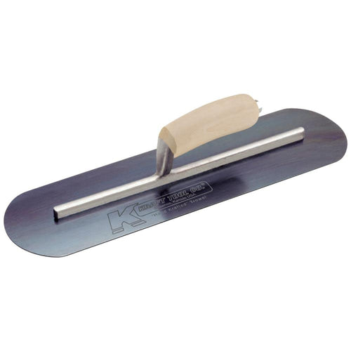 Kraft Tool CF746B Blue Steel Pool Trowel with Camel Back Handle L-Shank, 24 x 5-Inch