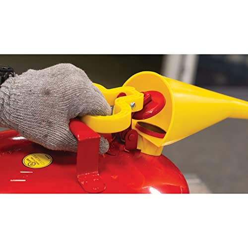 Eagle 2 Gallon Type I Yellow Safety Gas Can for Diesel with Flame Arrester, Self-Closing Lid, and F-15 Funnel, Made in the USA, Galvanized Steel Flammable Storage Can, UI20FSY
