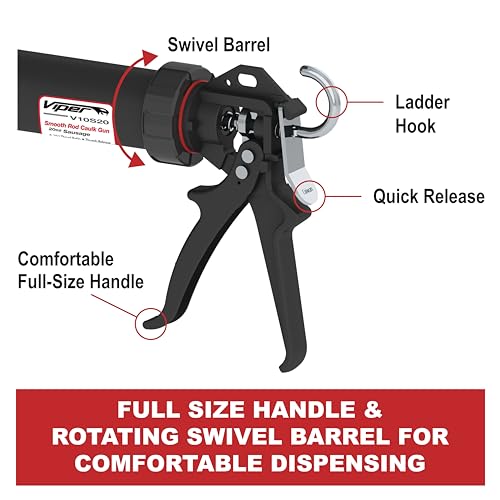 Albion Viper V10S20 Manual Sausage Caulking Gun, 20 oz, 10:1 Drive