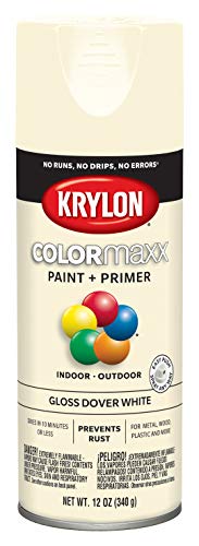 12 oz Krylon K05516007 Dover White COLORmaxx Paint & Primer Spray Paint, Gloss
