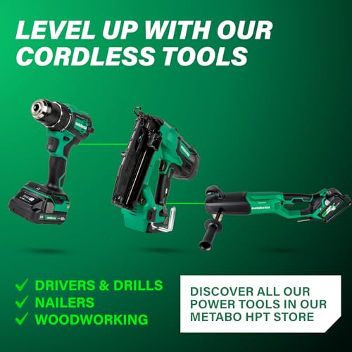 Metabo HPT 36V MultiVolt Cordless 1/2" High Power Right Angle Drill Kit, Power Drill Set with Bag, Lithium-Ion Slide Battery and Charger, 1/2-Inch Chuck, Compact Lightweight Power Tool, D36DYA