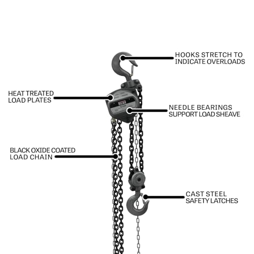 JET 3-Ton Hand Chain Hoist, 20' Lift (Model S90-300-20)
