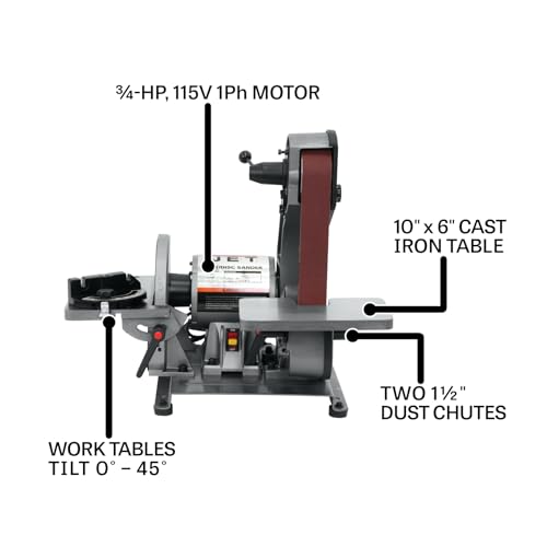 JET 2" x 42" Belt and 8" Disc Sander, 3/4 HP, 1Ph 115V (Model J-41002)