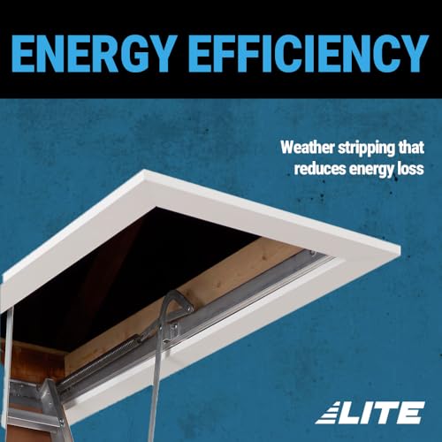 LITE 10-Foot Aluminium Attic Ladder 54" W x 22.5" H, 375-Pound Load Capacity, Type IAA, AP2240MS