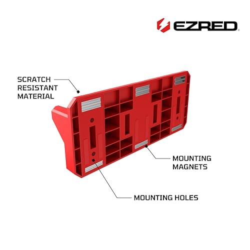 EZRED Magnetic 4 Slot Pry Bar Holder with Mounting Holes Non-Marring TPEE Low Profile Design Organization