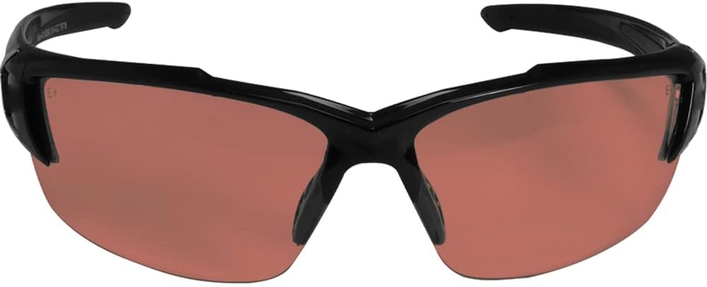 Edge SDK115-G2 Khor G2 Wrap-Around Safety Glasses, Anti-Scratch, Non-Slip, UV 400, Military Grade, ANSI/ISEA & MCEPS Compliant, 5.04" Wide, Black Frame / Copper Lens