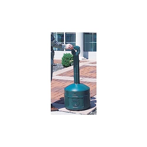 Justrite, Original Smoker's Cease-Fire Outdoor Ashtray, Polyethylene Standing Ashtray with Steel Bucket, 4 Gallon, Forest Green, 26800G