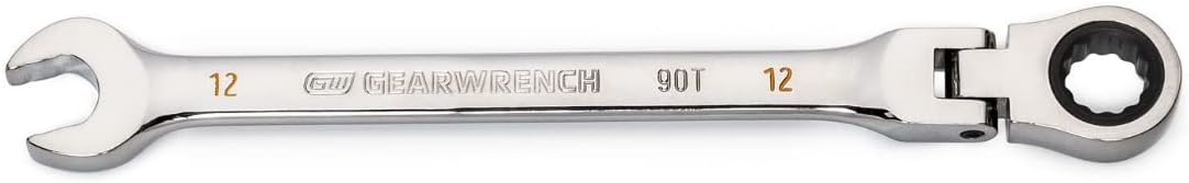 GEARWRENCH 86712 12mm 4 Degree Swing Arch 12 Point Flex Head Ratcheting Combination Wrench