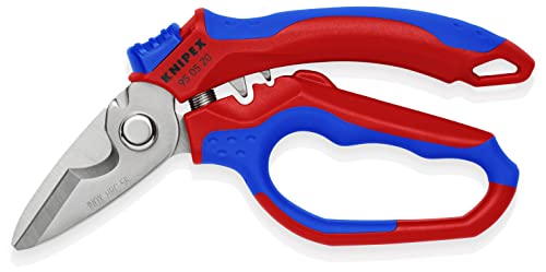 KNIPEX Tools Stainless steel 95 05 20 US Angled Electricians' Shears, 6-1/4", Red/Blue