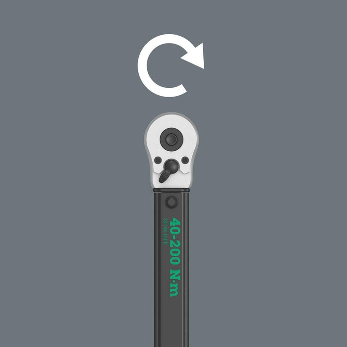 Wera Tools 5075622001 Click-Torque C 3 Torque Wrench with Reversible Ratchet, 1/2" x 40-200 Nm