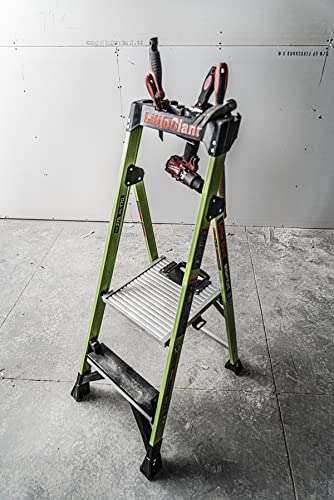 Little Giant Ladders, MightyLite 2.0, 4' Stepladder with Ground Cue, Fiberglass, Type IAA, 375 lbs Weight Rating, (15404-001), Green