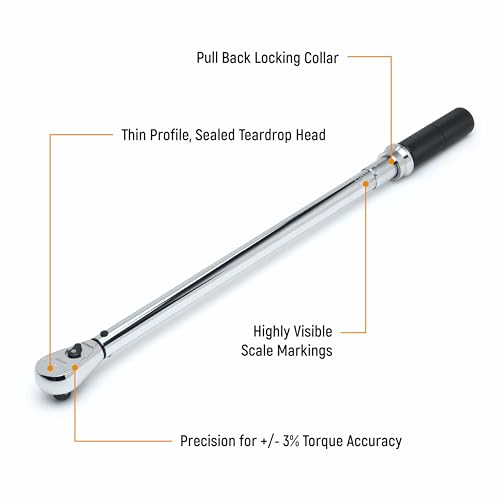 GEARWRENCH 1/2" Drive Micrometer Torque Wrench 30-250 ft/lbs. - 85066