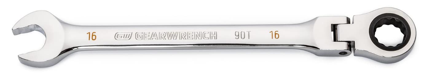 GEARWRENCH (86716) 16mm 4 Degree Swing Arch 12 Point Flex Head Ratcheting Combination Wrench