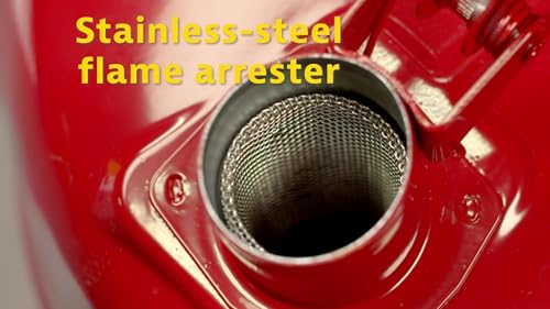 Justrite 5 Gallon Type I Green Safety Can for Oil with Flame Arrester and Self-Closing Lid, Made in the USA, Galvanized Steel Flammable Storage Can, 7150400