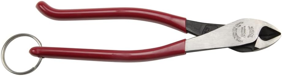 Klein Tools D248-9STT Ironworker's Diagonal Cutting Pliers with Tether Ring, 9-Inch