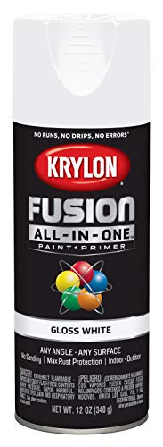 Krylon 12 oz K02727007 White Fusion All-In-One Paint & Primer Spray Paint, Gloss