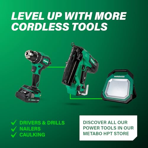 Metabo HPT 18V MultiVolt Cordless 10,000 Lumen LED Work Light, 15 Settings Adjustable Brightness, Portable Work Light with USB Charging Port, Water & Dust Resistant, Tool Body Only, UB18DDQ4
