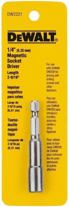 DEWALT DW2221IRB Impact Ready Long Magnetic Nut Driver, 1/4 in Drive, Steel