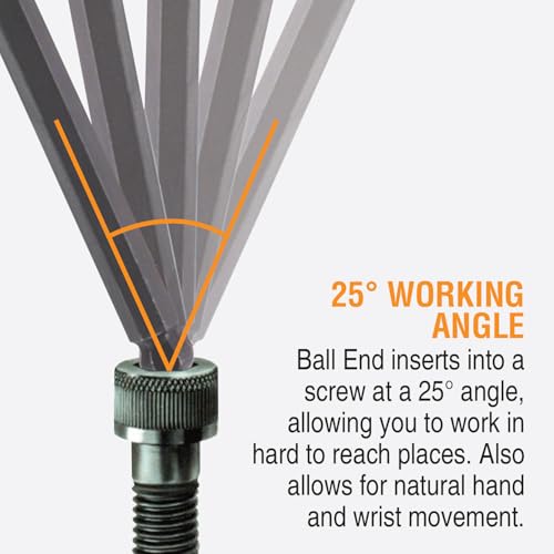 Bondhus 13189 Set of 8 Balldriver and Hex T-handles with Stand, sizes 2-10mm