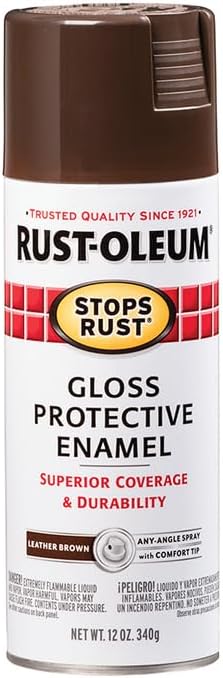 Rust-Oleum 7775830 Stops Rust Spray Paint, 12 oz, Gloss Leather Brown (Pack of 6)