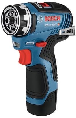 BOSCH GSR12V-300FCB22 12V Max EC Brushless Flexiclick 5-In-1 Drill/Driver System with (2) 2 Ah Batteries Starter-Kit