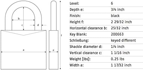 ABUS 72/40 KD Aluminum Safety Padlock Keyed Different with 1" Shackle, Brown