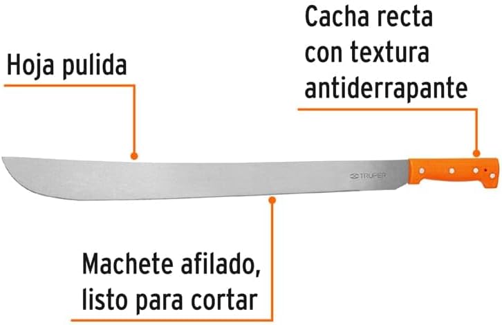 TRUPER T-460-24P Orange Handle Machetes 24" (61cm)