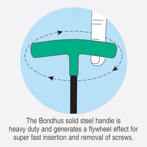Bondhus 13189 Set of 8 Balldriver and Hex T-handles with Stand, sizes 2-10mm