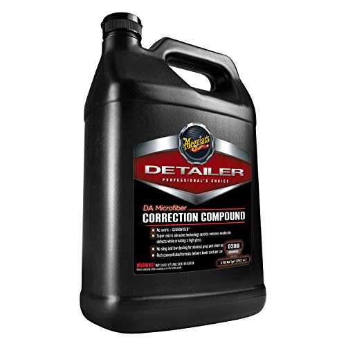 Meguiar’s DA Microfiber Correction Compound D30001 - Pro Car Scratch Remover, for use with a DA Polisher and Microfiber Cutting Disc, Remove Swirls, Water Spots, Oxidation, and More, 1 Gal, 128 Oz