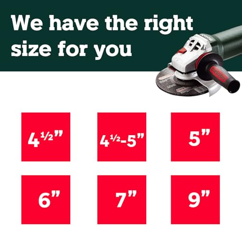 Metabo 6-Inch Angle Grinder, 13.5 Amp, 9,600 RPM, Electronics, Non-locking Paddle Switch, Made in Germany, WEP 15-150 Quick, 600488420, Green