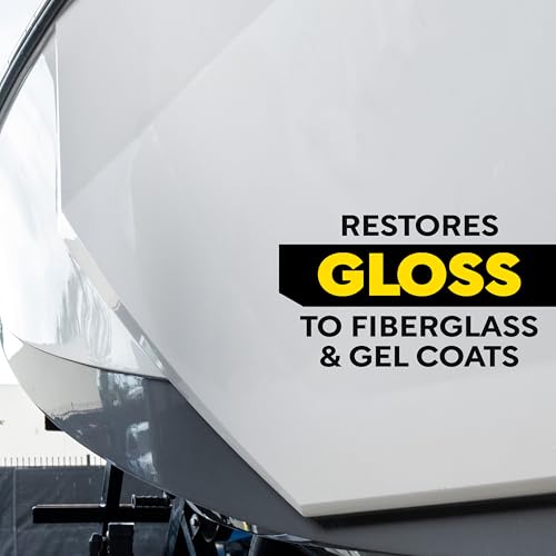 Meguiar's M6732 Marine/RV One Step Compound, Remove Oxidation, Stains, Scratches, and Water Spots, Restore The Color and Shine of Fiberglass Gel Coat Finishes, 32 Oz Bottle