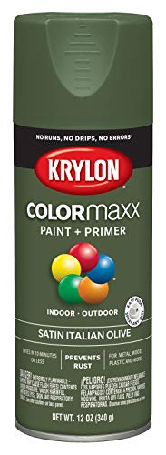 12 oz Krylon K05566007 Italian Olive COLORmaxx Paint & Primer Spray Paint, Satin