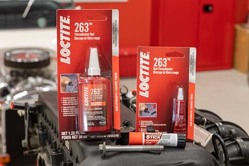 LOCTITE 263 Automotive Threadlocker Red – High Strength Thread Lock, General Purpose Applications, Oil Tolerant, Fluorescent - 36 ml, 1 Pack