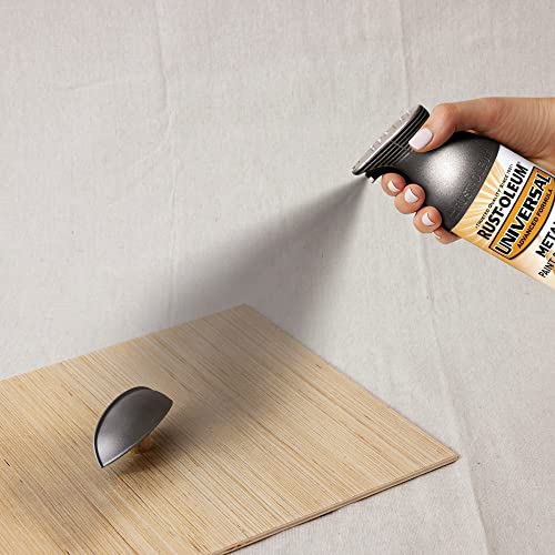 Rust-Oleum 271474 Universal All Surface Metallic Spray Paint, 11 oz, Flat Antique Nickel